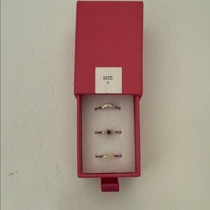 Chic Women's Silver and Gold Ring Trio